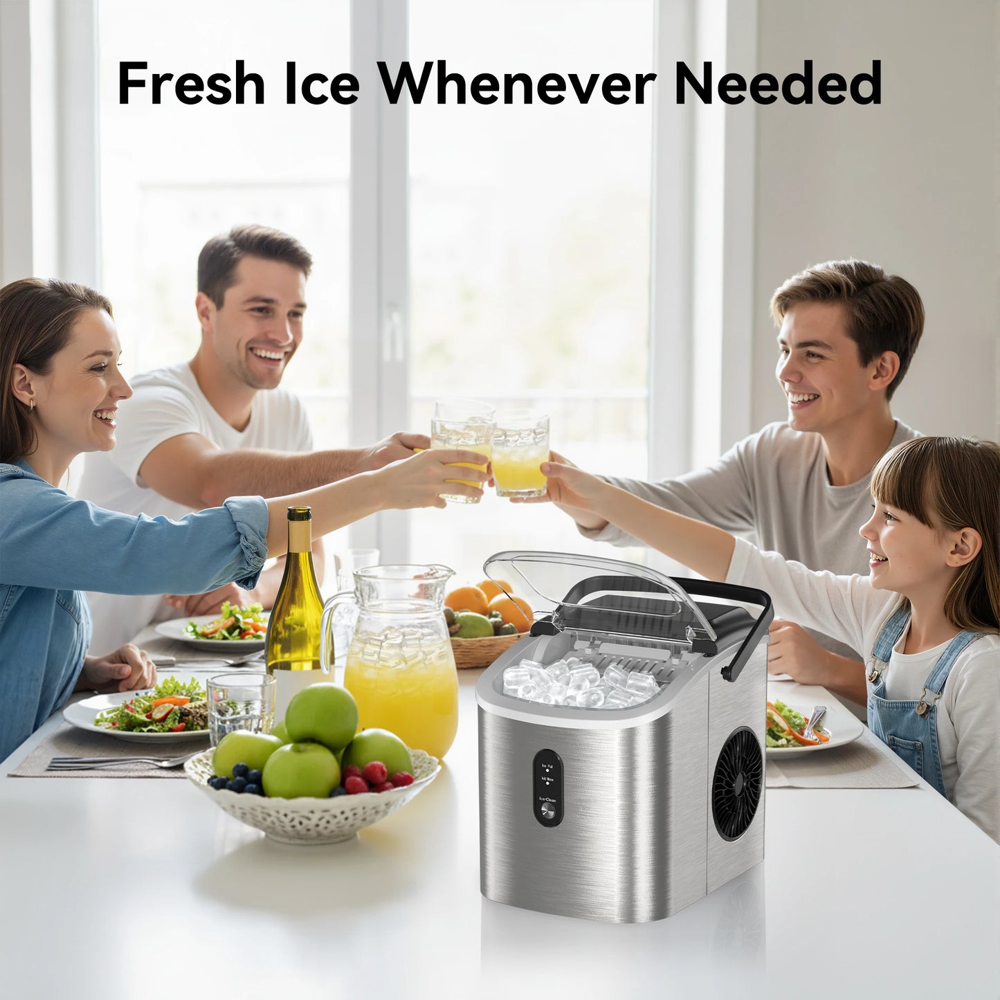 SIMZLIFE Portable Ice Maker With Handle 26 Lbs Per Day