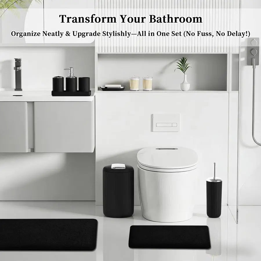 Bathroom Accessories Set With Shower Curtain And Rugs