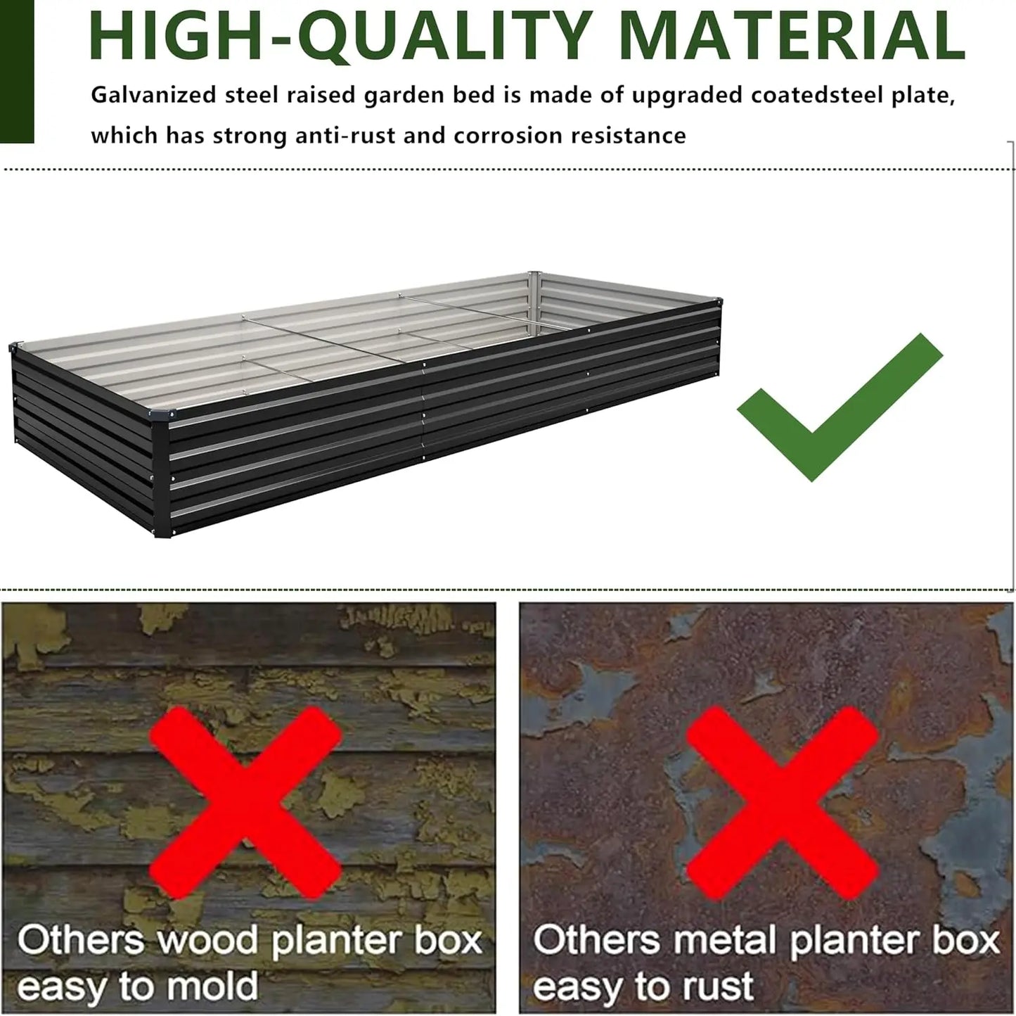 Galvanized Steel Raised Garden Bed Kit 2 Pack