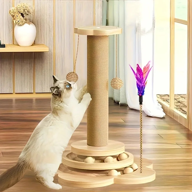 ATMDOGCN Tall Cat Tree Tower With Sisal Posts And Perch