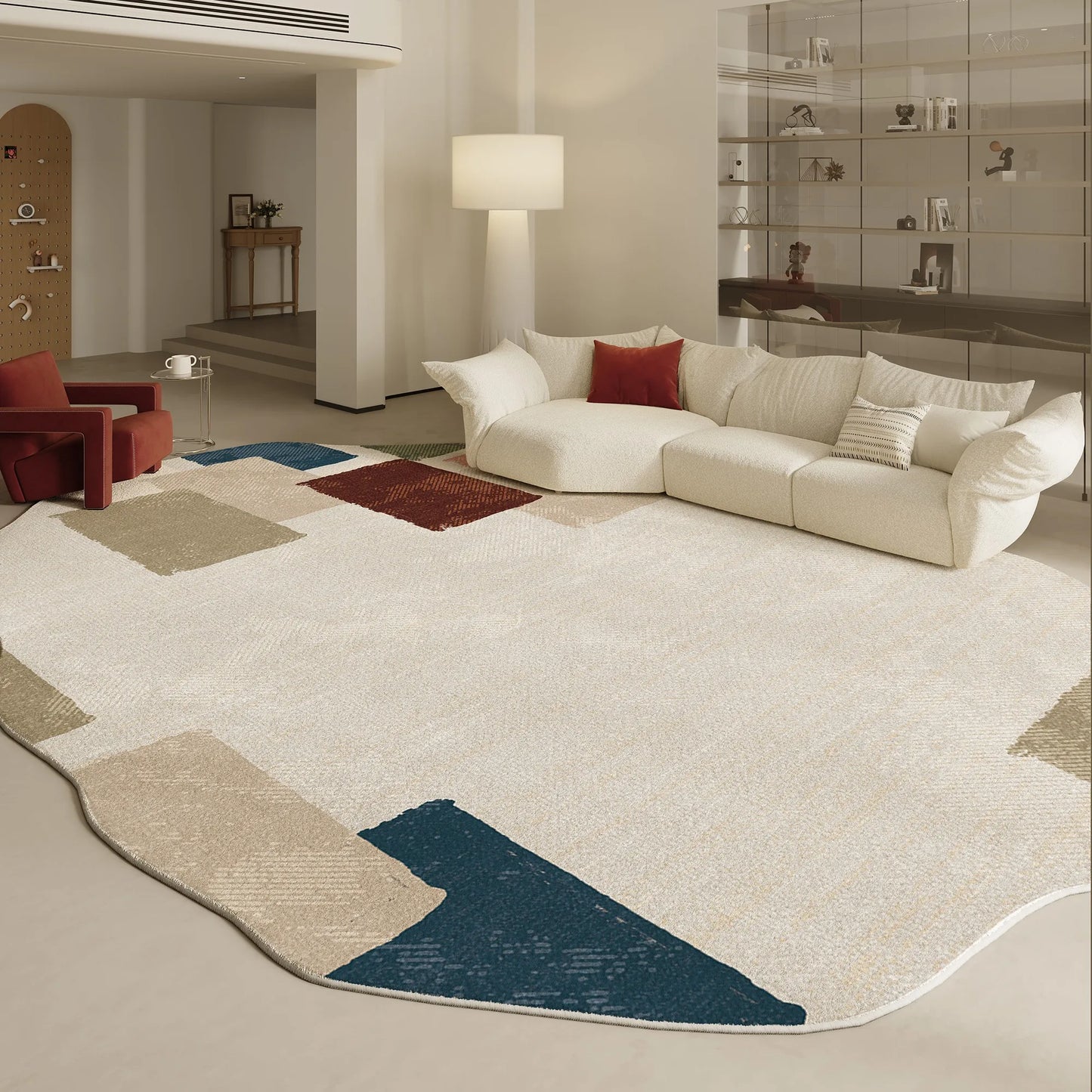 None Irregular Shapes Modern Living Room Rug Plush Floor Mat