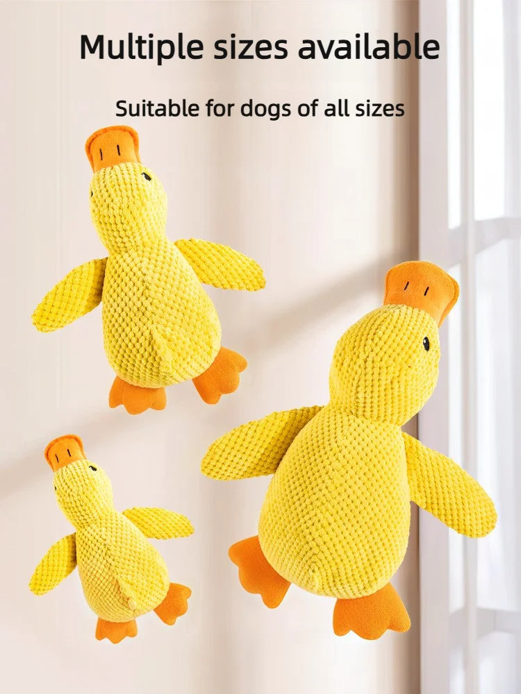 Plush Duck Dog Toy Squeaky Teething Bite-Resistant