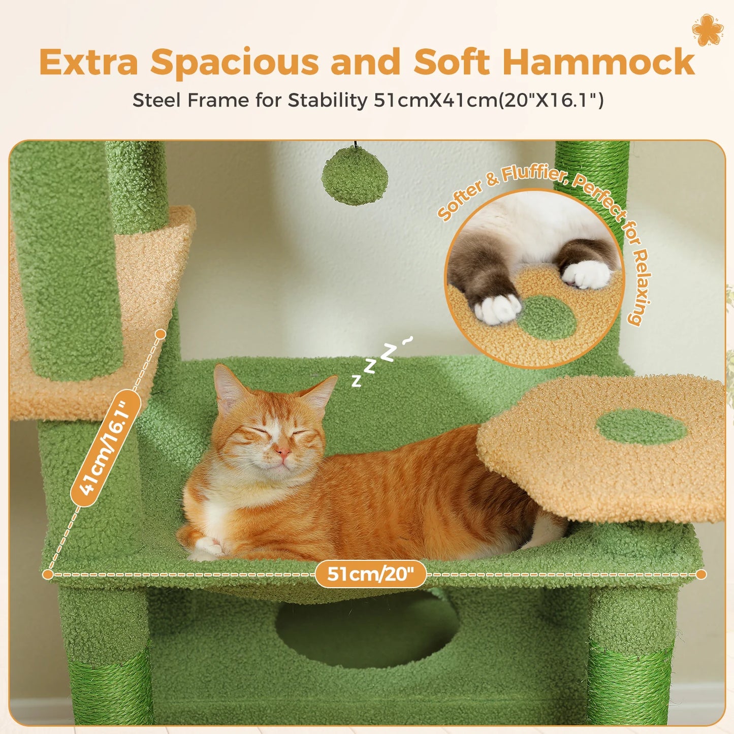 PETEPELACN Cat Tree Tower With Sisal Scratching Posts Hammocks