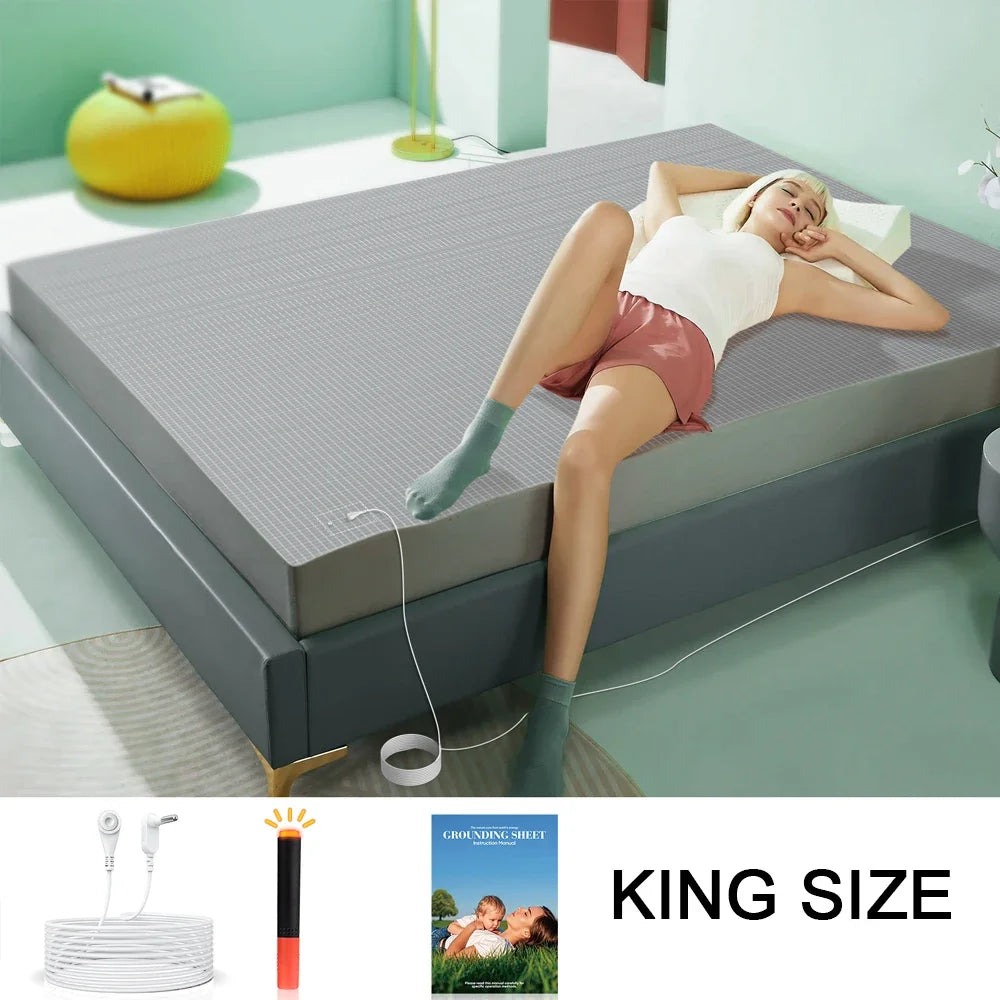 NONECN Earthing Fitted Sheet Organic Cotton With Conductive Silver Fiber