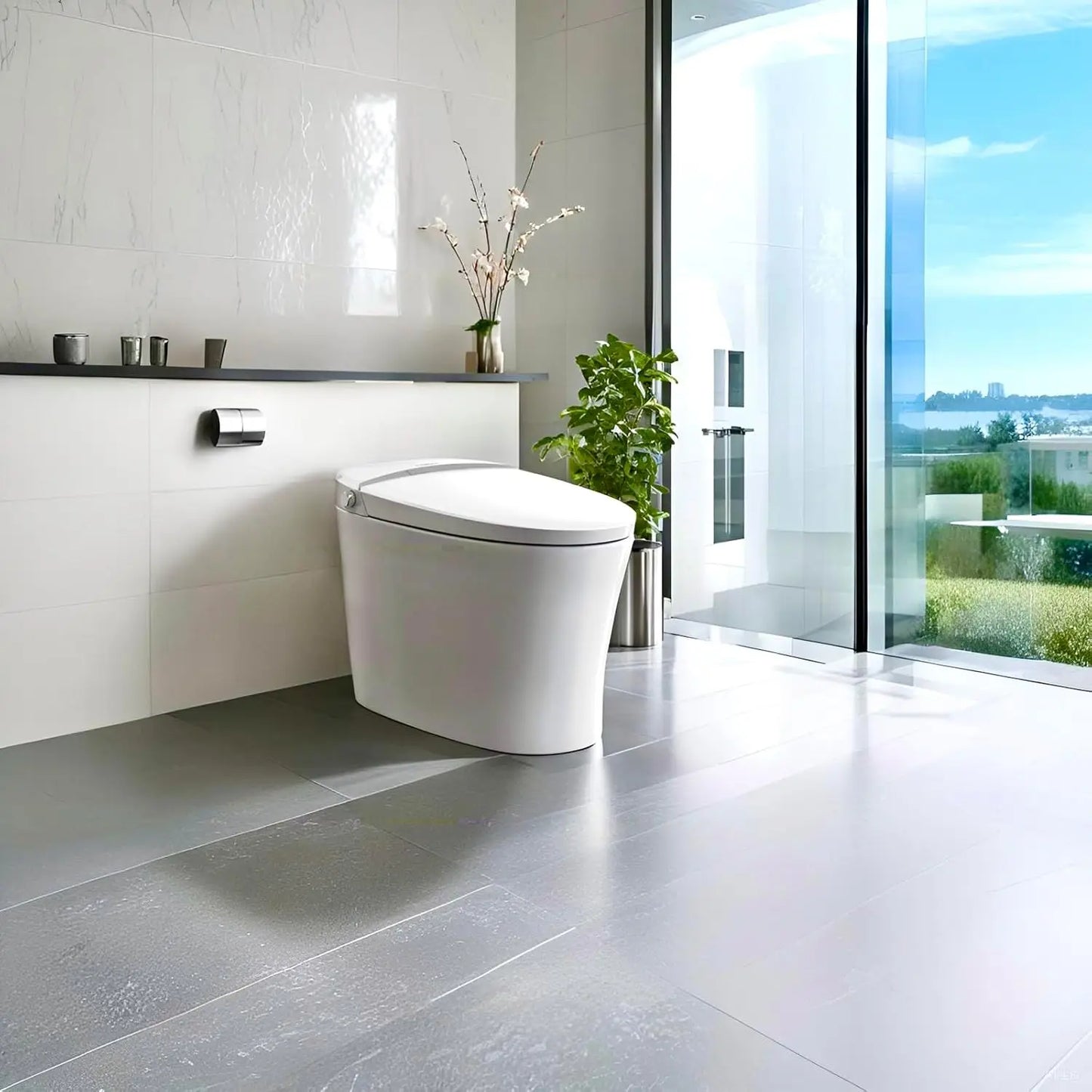 HUANZHUANG Smart Tankless Toilet with Heated Seat and Auto Flush