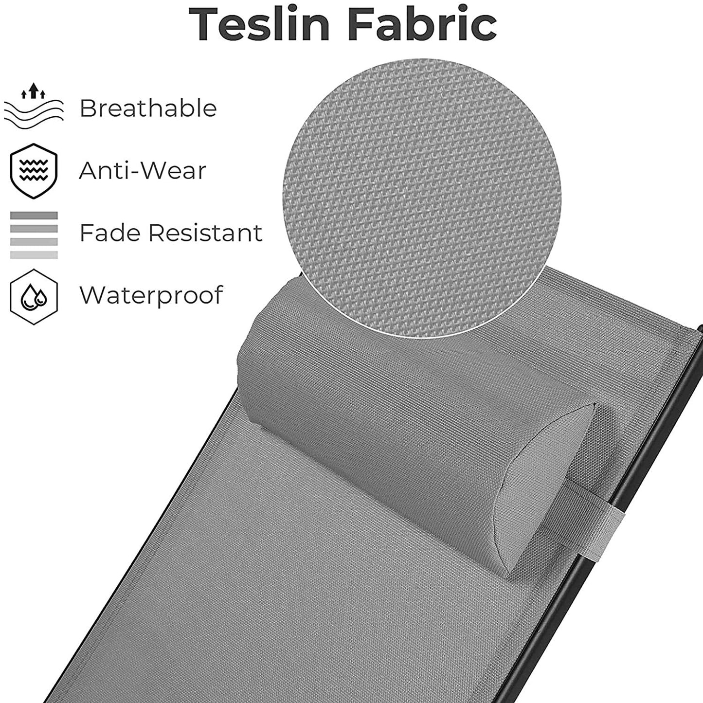 AuAg 5-Position Aluminum Outdoor Lounge Chair Set With Table