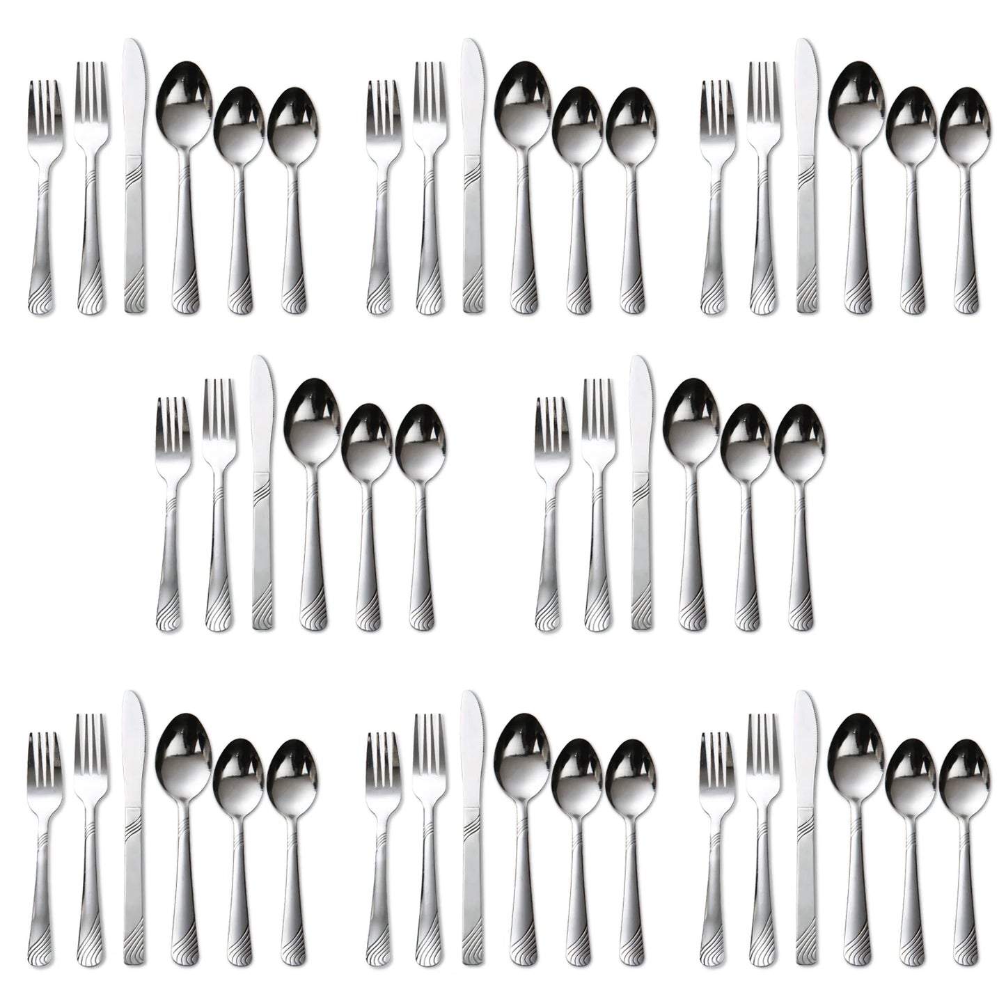 HANSMART 48-Piece Stainless Steel Flatware Set For Family Dining