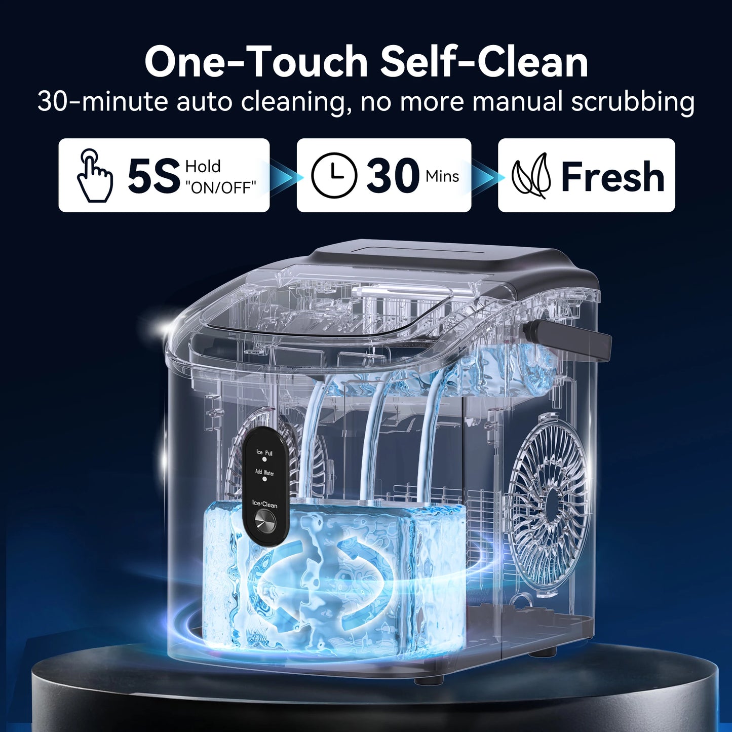 SIMZLIFE Portable Ice Maker With Handle 26 Lbs Per Day