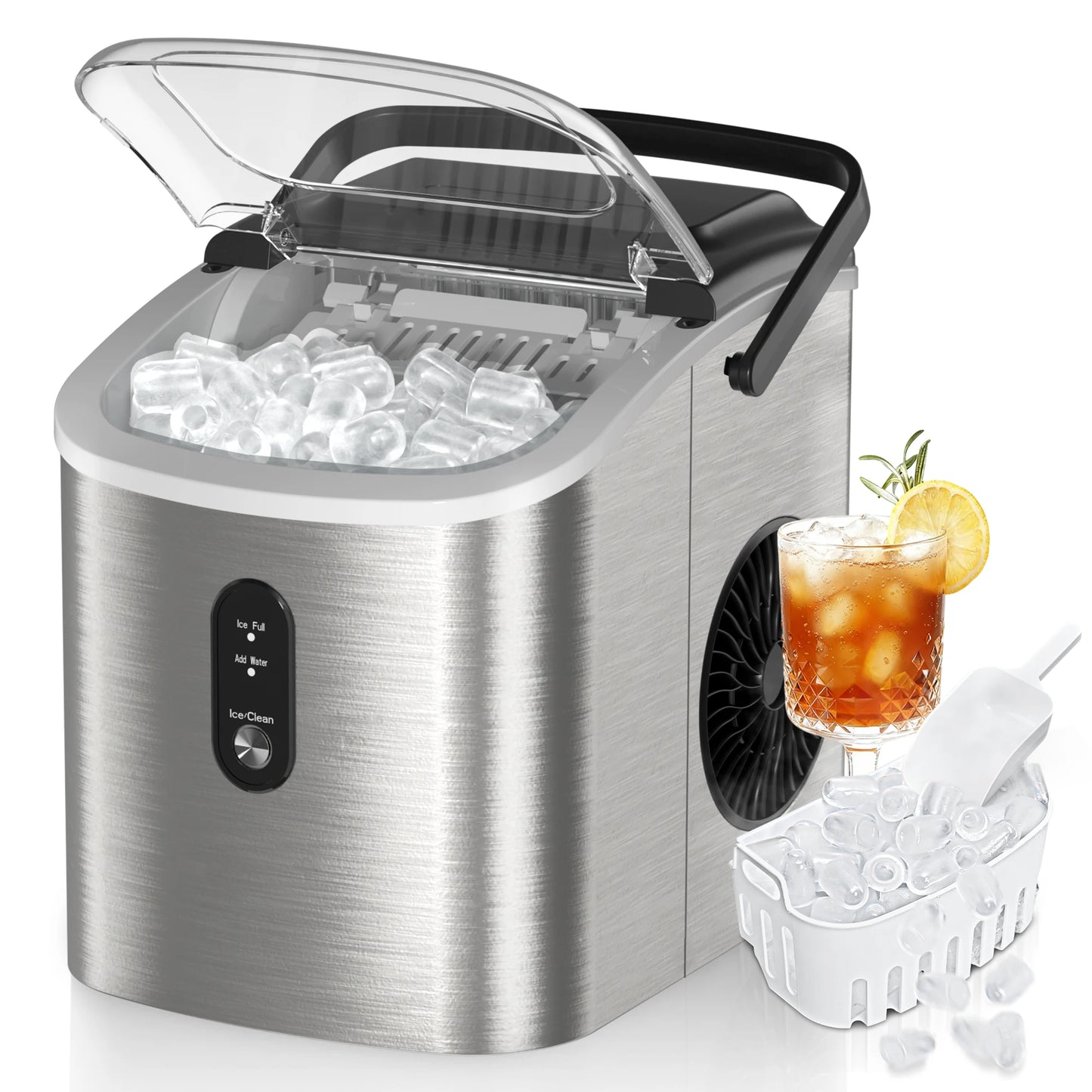 SIMZLIFE Portable Ice Maker With Handle 26 Lbs Per Day