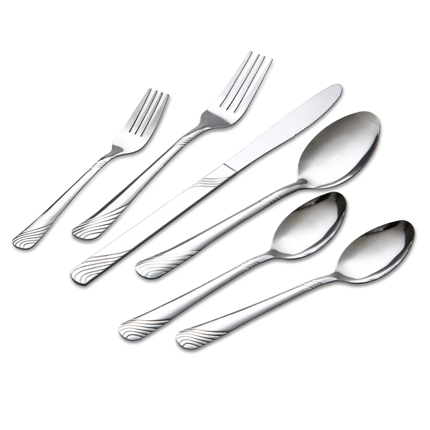 HANSMART 48-Piece Stainless Steel Flatware Set For Family Dining