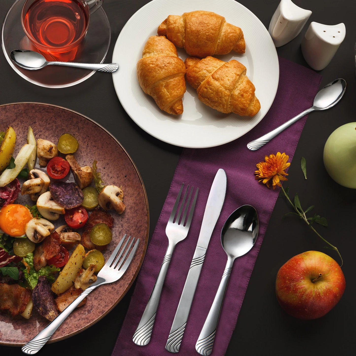 HANSMART 48-Piece Stainless Steel Flatware Set For Family Dining