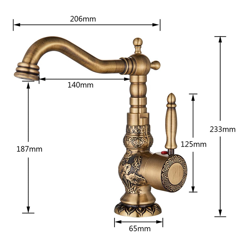 Quyanre Basin Faucet Single Hole Deck Mounted Tap Vessel Sink