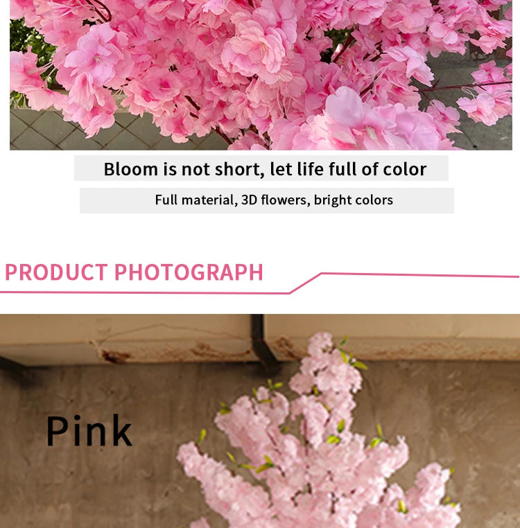 Silk Cherry Blossom Floor Tree For Weddings And Outdoor Decor