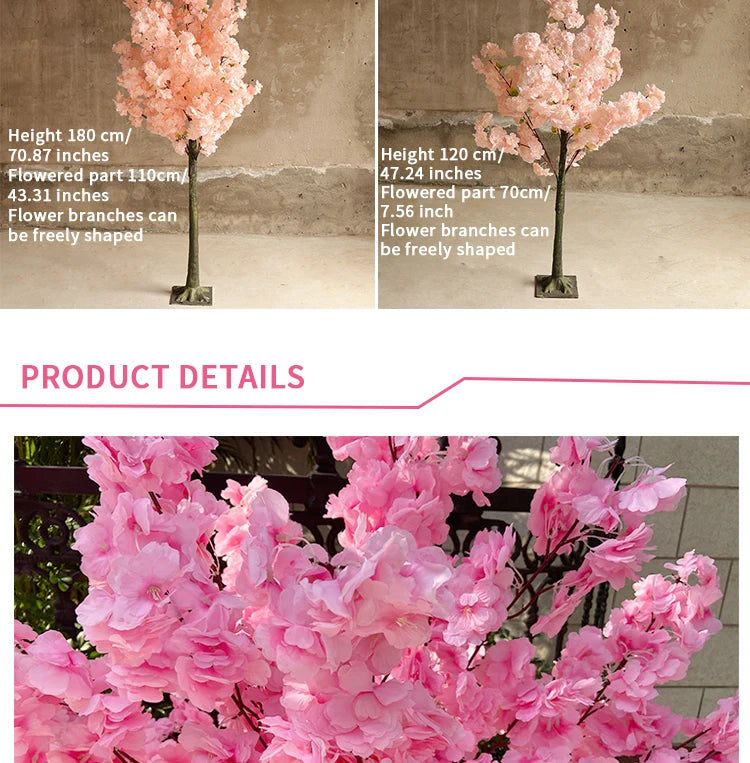 Silk Cherry Blossom Floor Tree For Weddings And Outdoor Decor