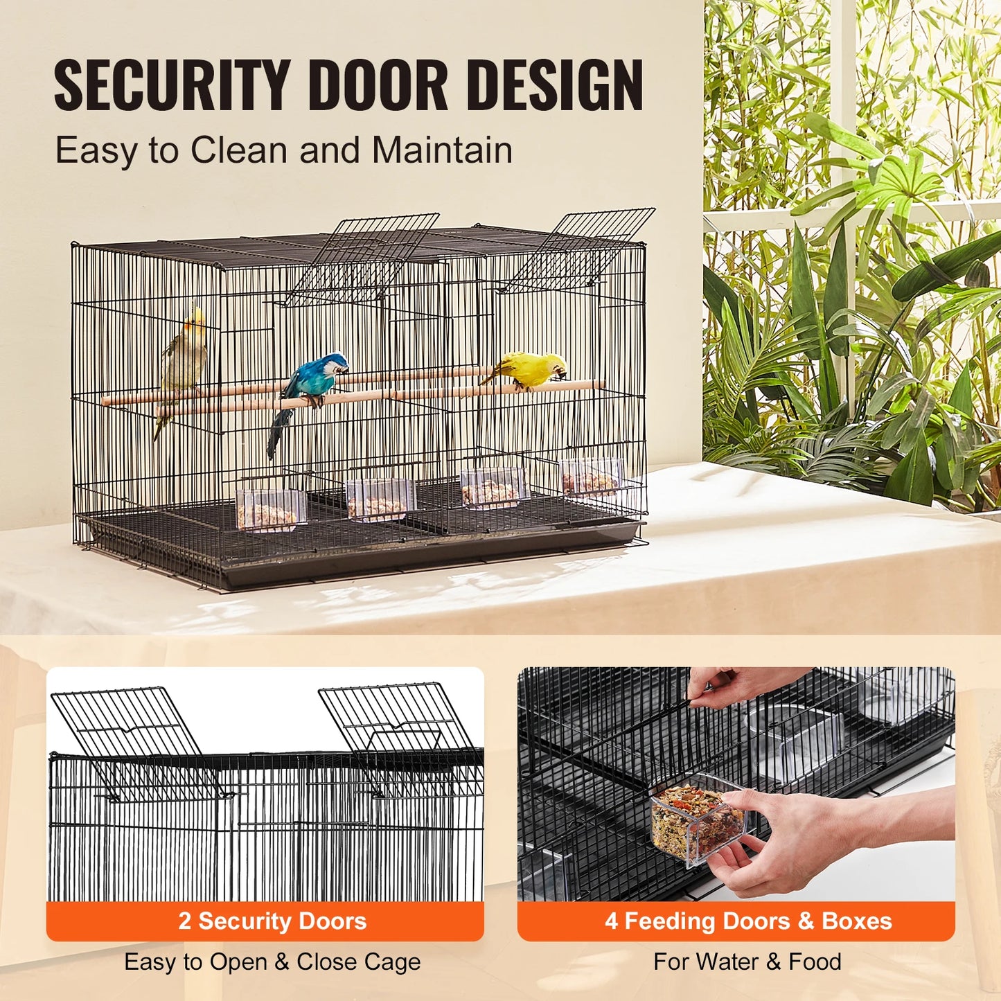 SucceBuy Flight Bird Cage With Divider And Travel Handle