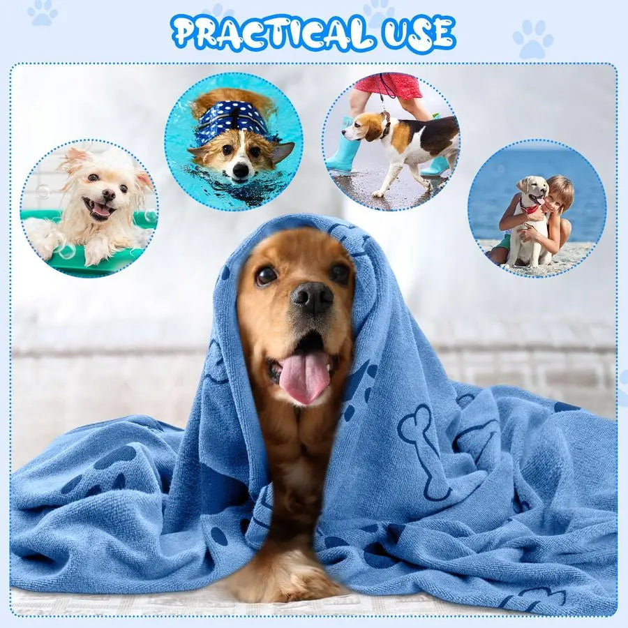 12 Microfiber Dog Grooming Towels Absorbent Quick Dry Towels