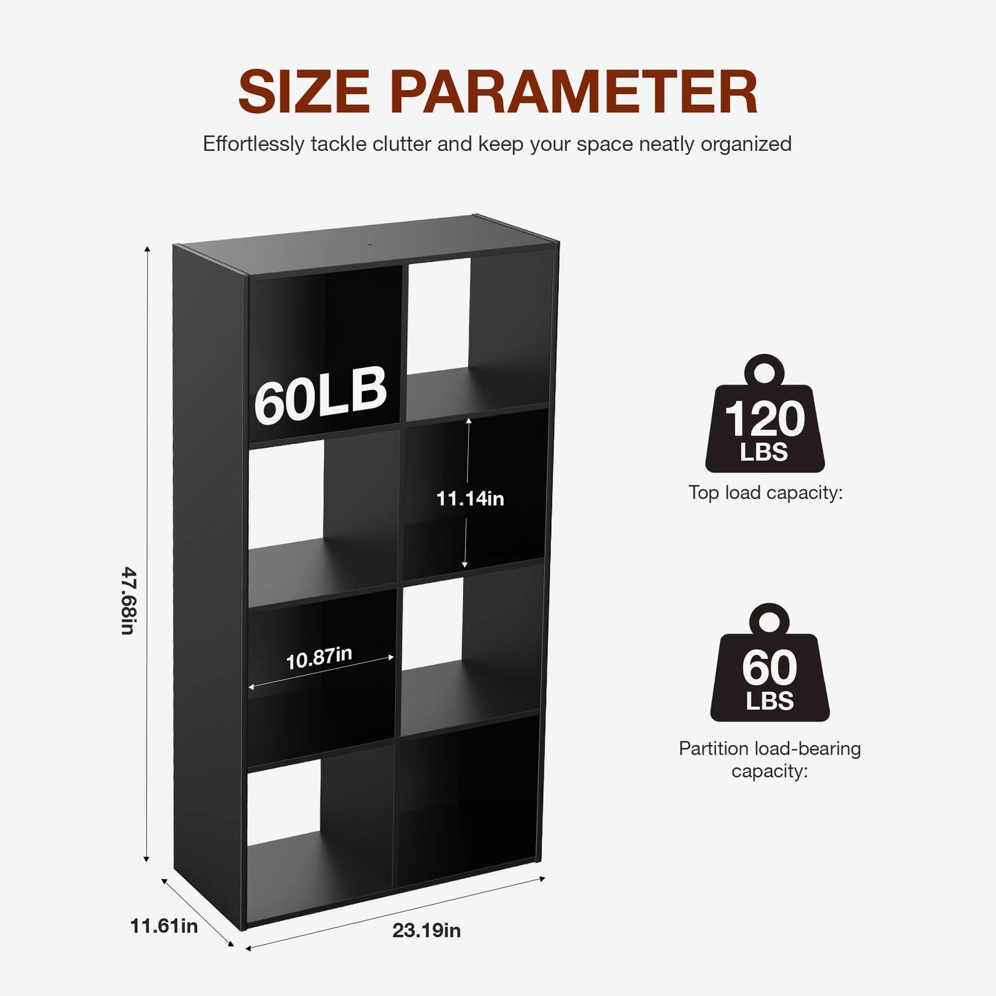 JHK Cube Storage Organizer Wood Bookcase For Living Room