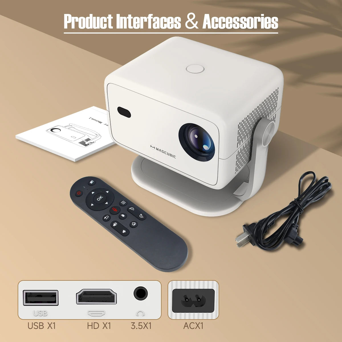 Magcubic Portable 1080P Projector Auto Focus Android 11 WiFi6