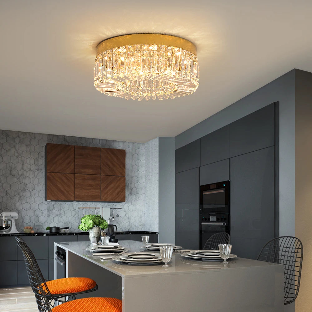 VETRULUS Crystal Ceiling Lamp Modern Chandelier Living Room