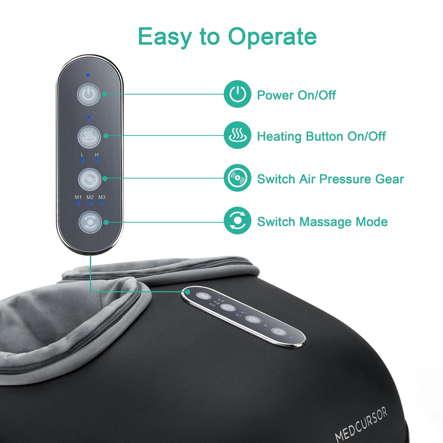 Medcursor Foot Massager With Heat Shiatsu Roller Massage