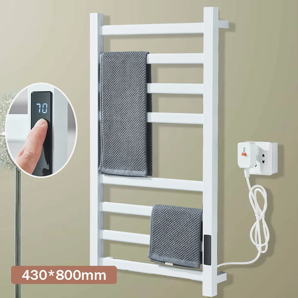 Onyzpily Thermostatic Heated Towel Rack With Digital Display Stainless Steel