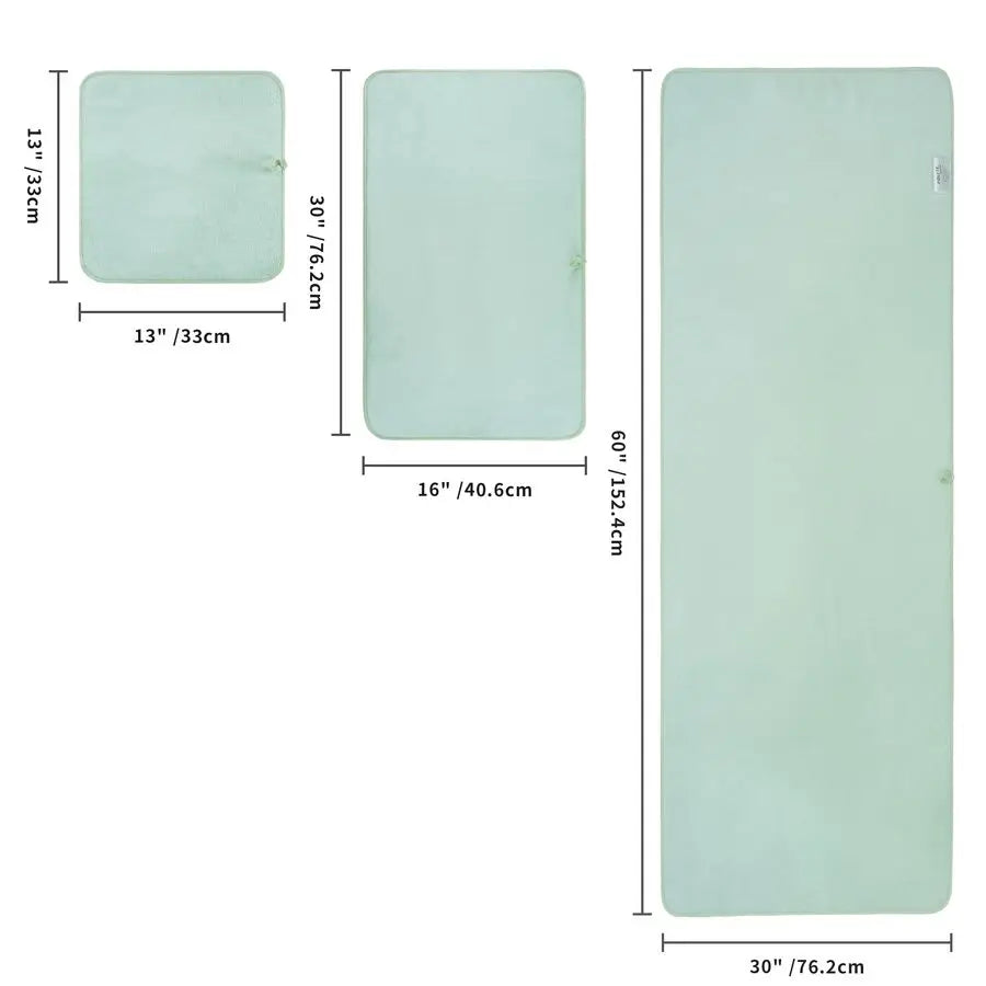 Oversize, 60 x 30 in., Quick Dry Lint Free Microfiber Bath Towel Set, 6 Piece Green