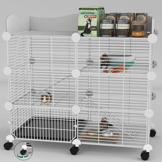 Guinea Pig Cage On Wheels 3 Tier Engineering With Tray