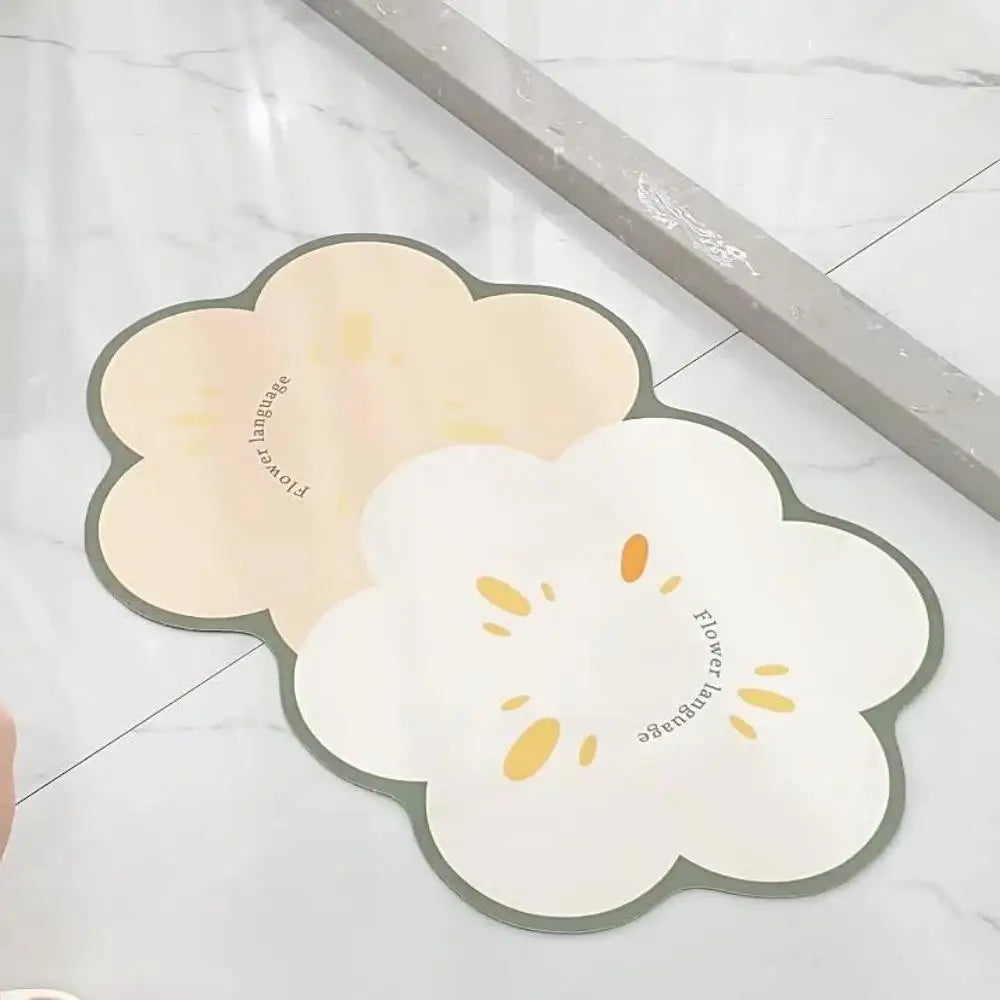 Ins Style 3D Pool Pattern Bathroom Mat Diatom Mud Absorbent Quick Drying Non-Slip Foot Mat for Bathroom Entry