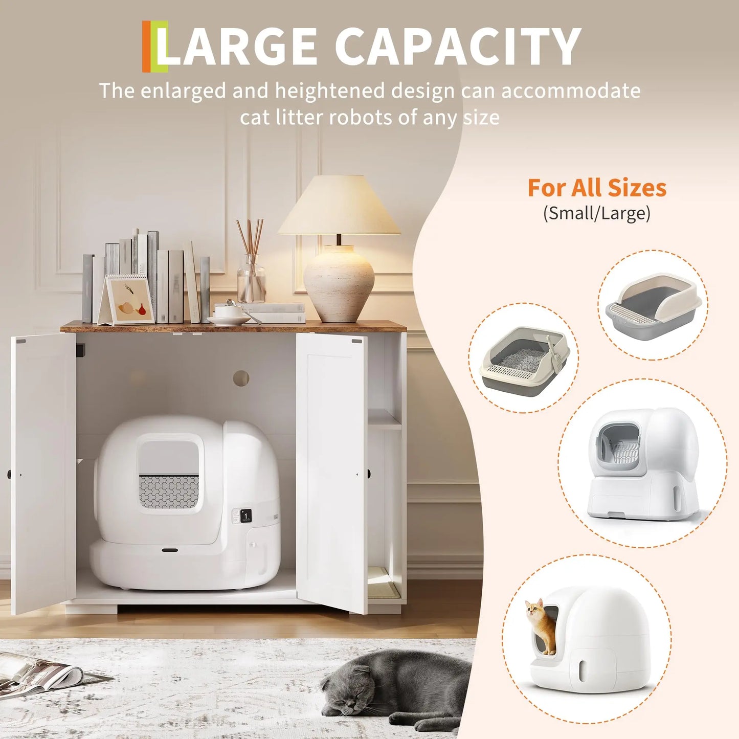 HiMISSCN Cat Litter Enclosure For Litter Robot 3/4