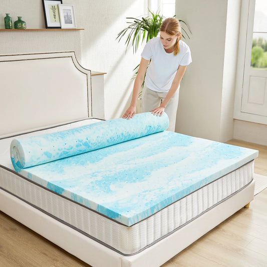 JHK Gel Memory Foam Mattress Topper