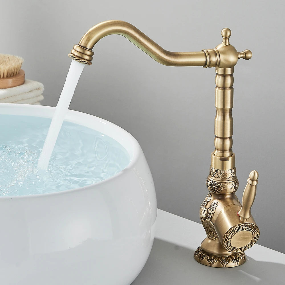 Quyanre Basin Faucet Single Hole Deck Mounted Tap Vessel Sink