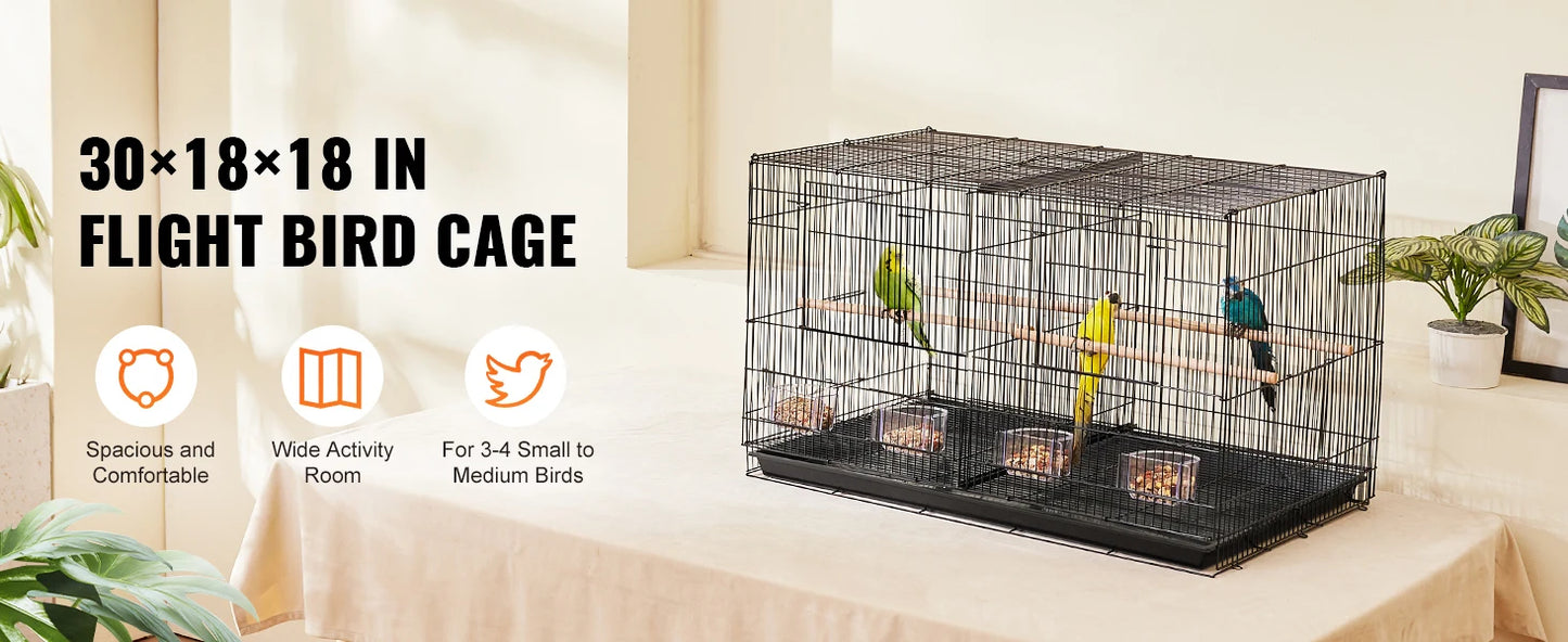 SucceBuy Flight Bird Cage With Divider And Travel Handle