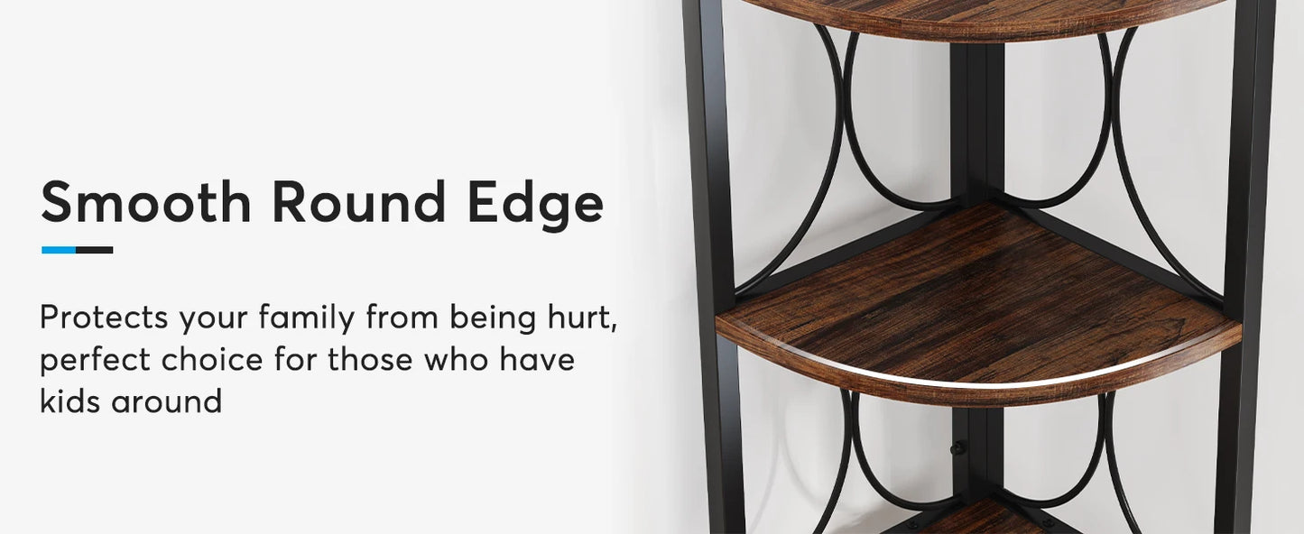 Tribesigns 6 Tier Rustic Corner Bookshelf Bookcase Storage Rack