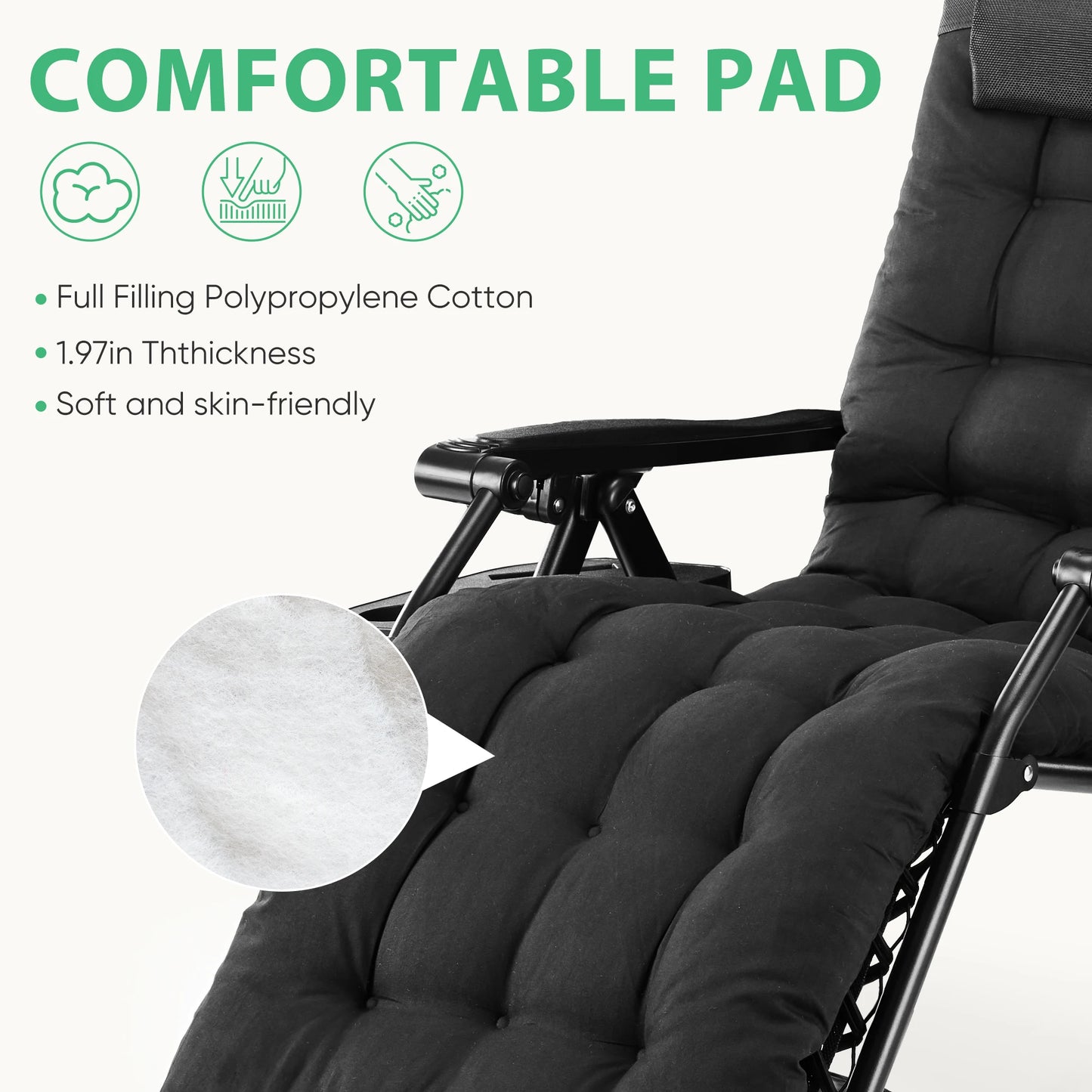 JHK Zero Gravity Recliner Folding Outdoor Patio Lounge Chair