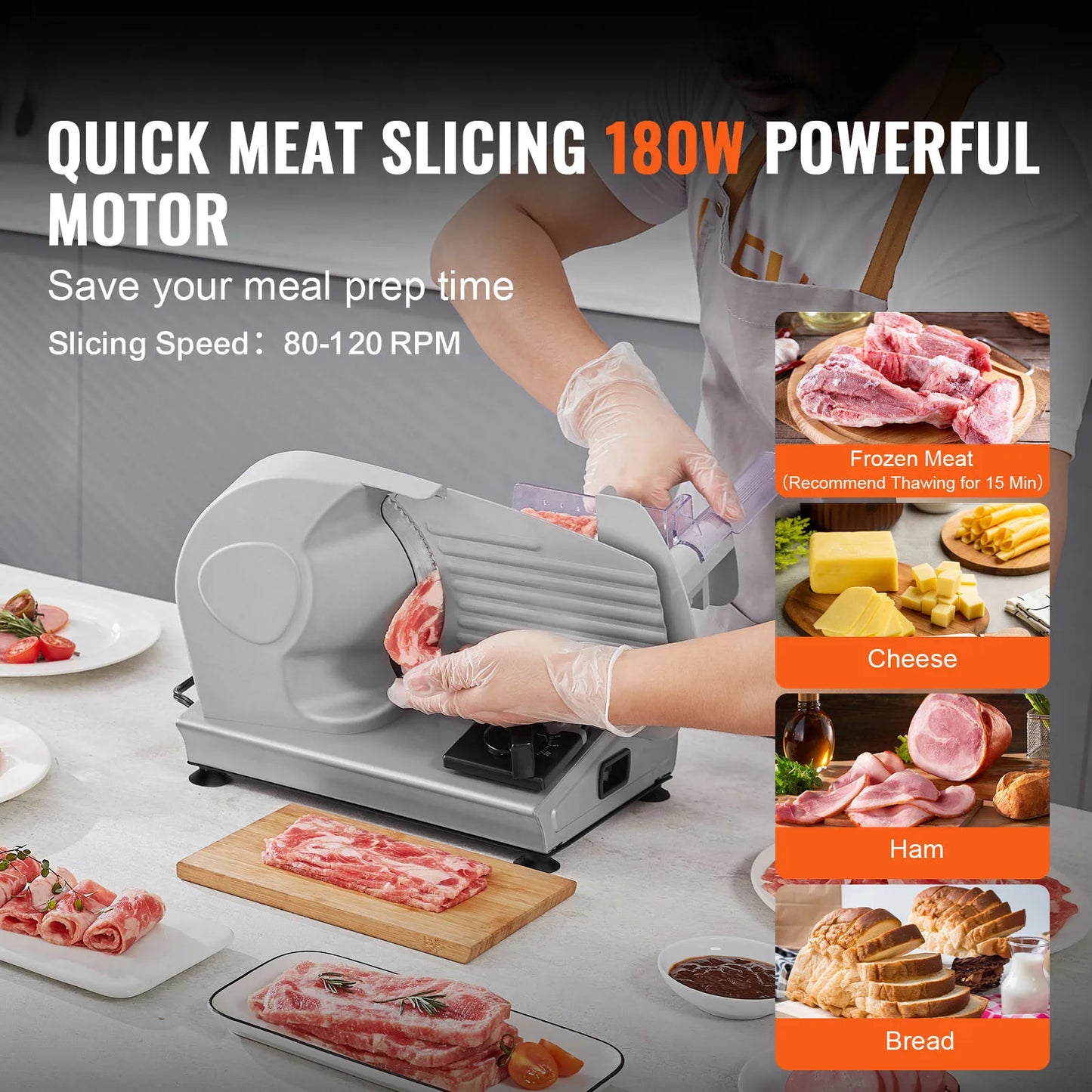 VEVOR Electric Meat Slicer For Home Use And Deli Quality