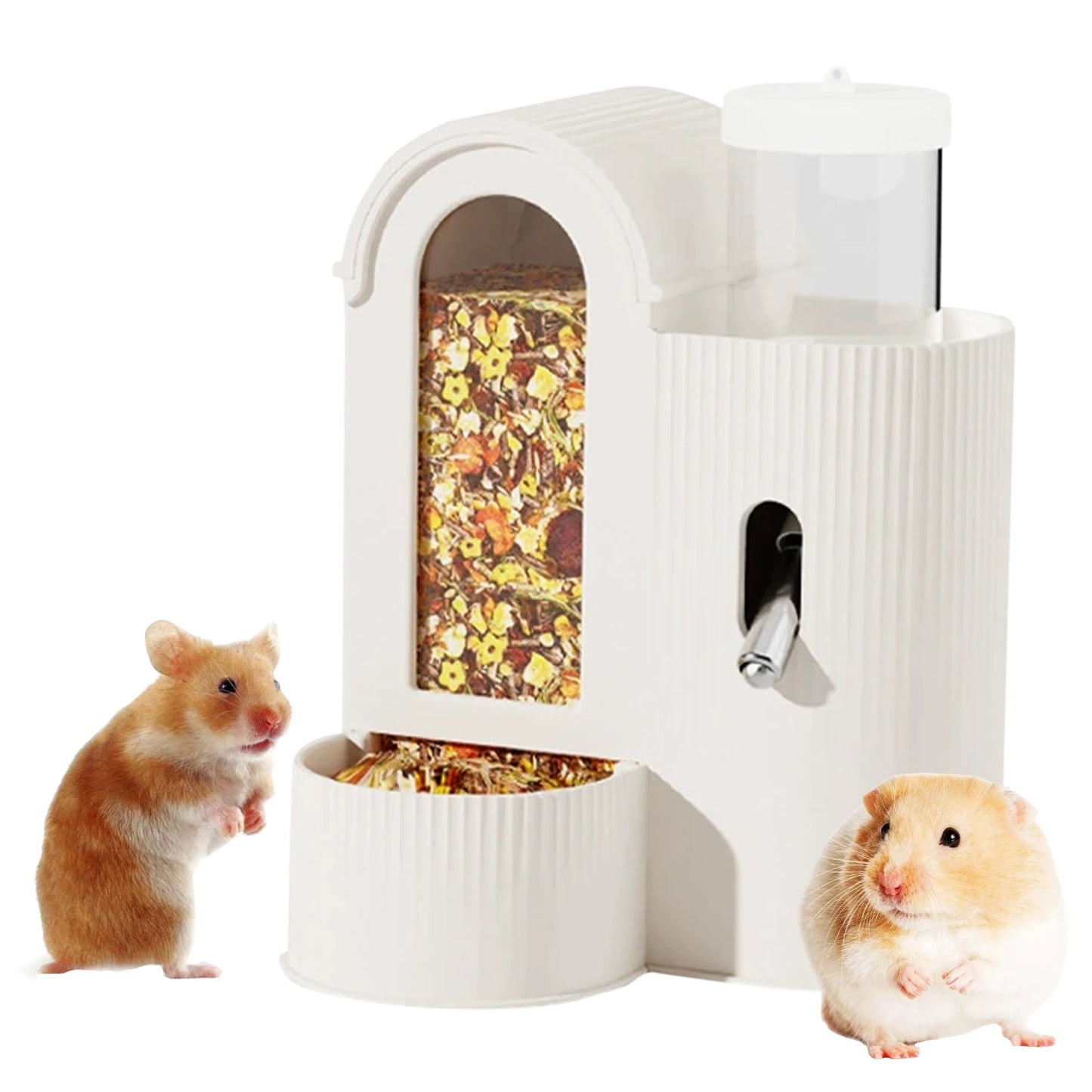 Alloet 2 in 1 Automatic Hamster Feeder and Waterer No Drip Dispenser