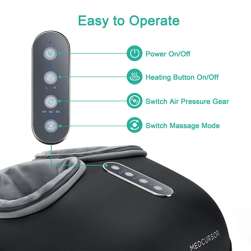 Medcursor Foot Massager With Heat Shiatsu Roller Massage