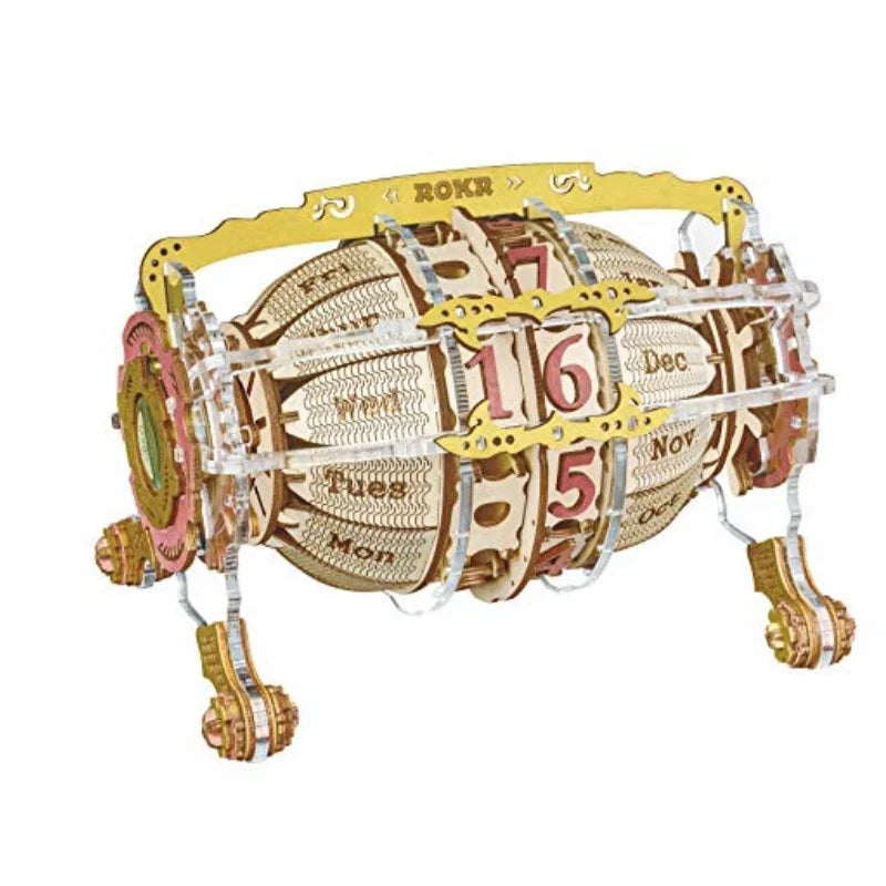 Robotime Rokr Steampunk 3D Wooden Puzzle Clock Kit For Walls