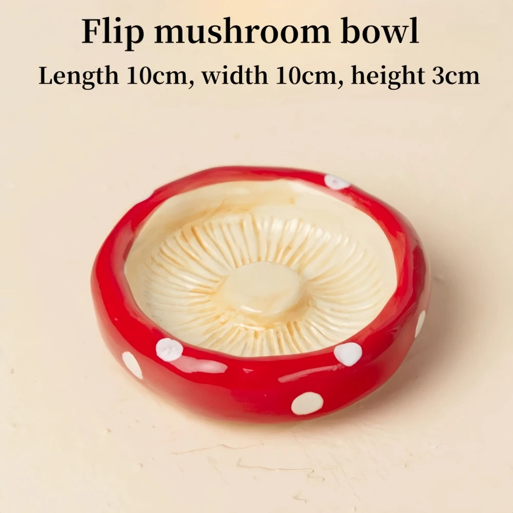 Mushroom Ceramic Hamster Hideout With Water Bottle Stand And Bowl
