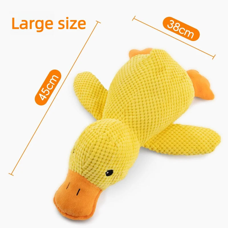 Plush Duck Dog Toy Squeaky Teething Bite-Resistant