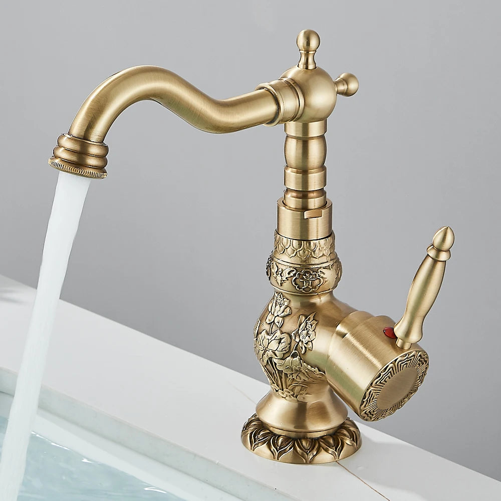 Quyanre Basin Faucet Single Hole Deck Mounted Tap Vessel Sink