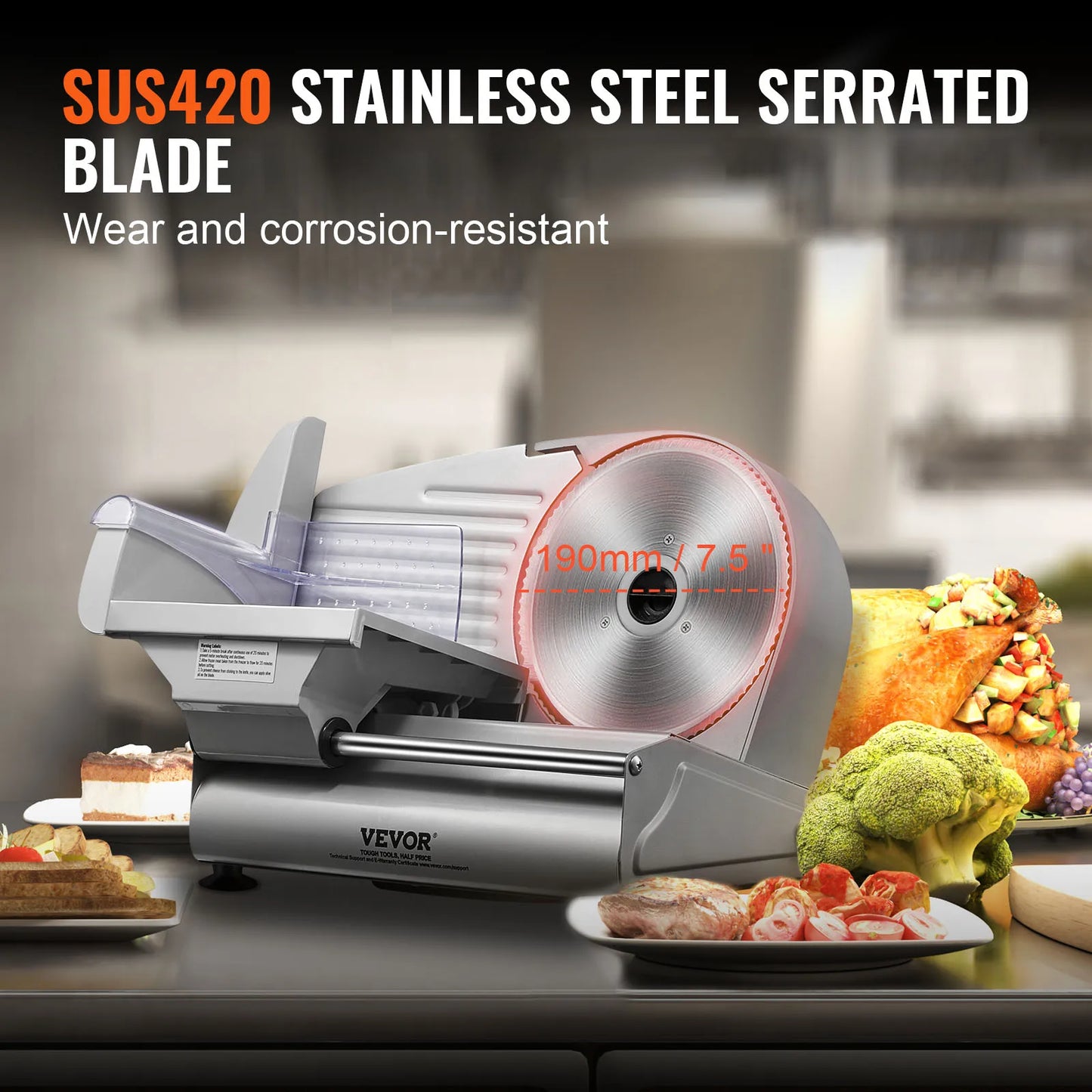 VEVOR Electric Meat Slicer For Home Use And Deli Quality