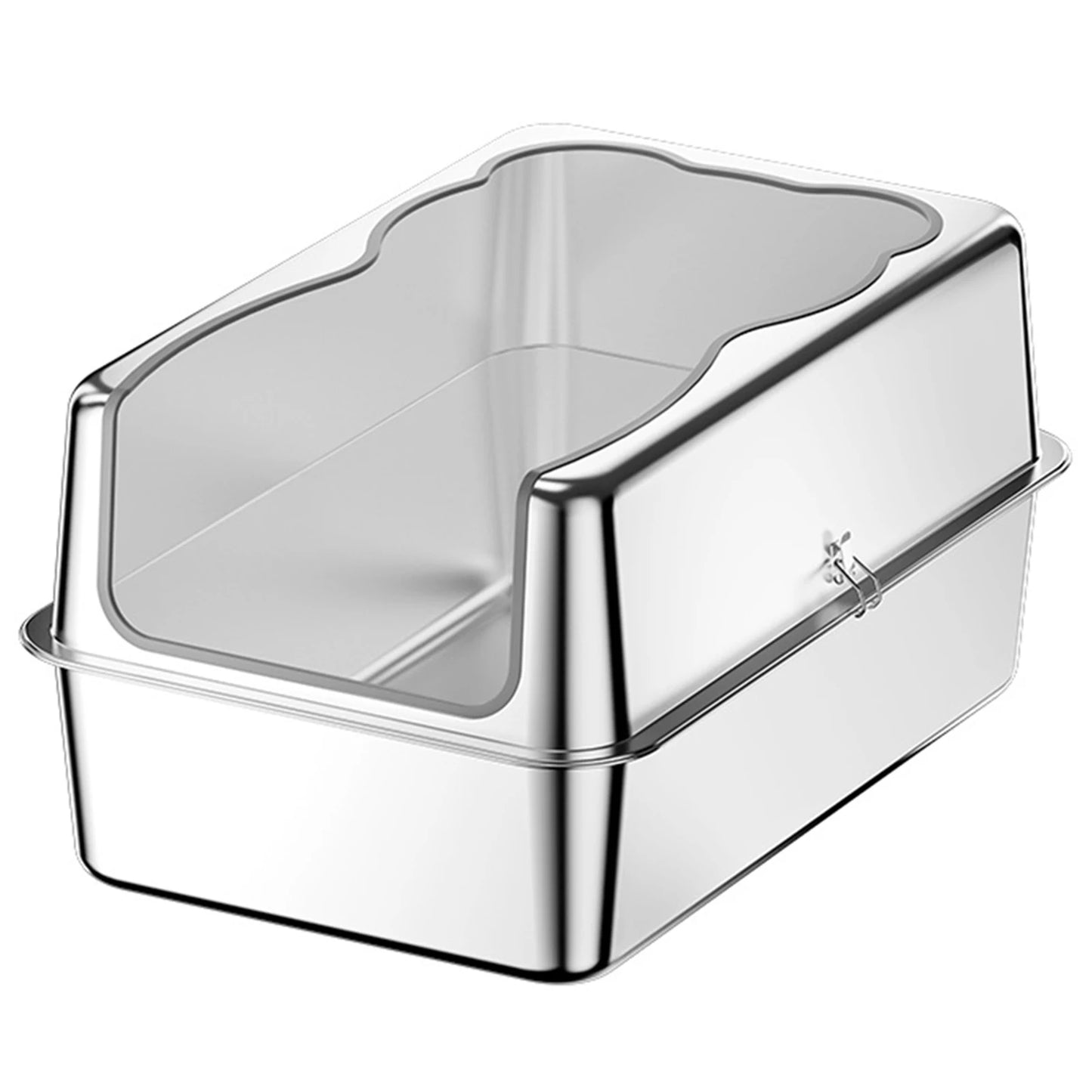 Stainless Steel Top Entry Sifting Litter Box With Lid