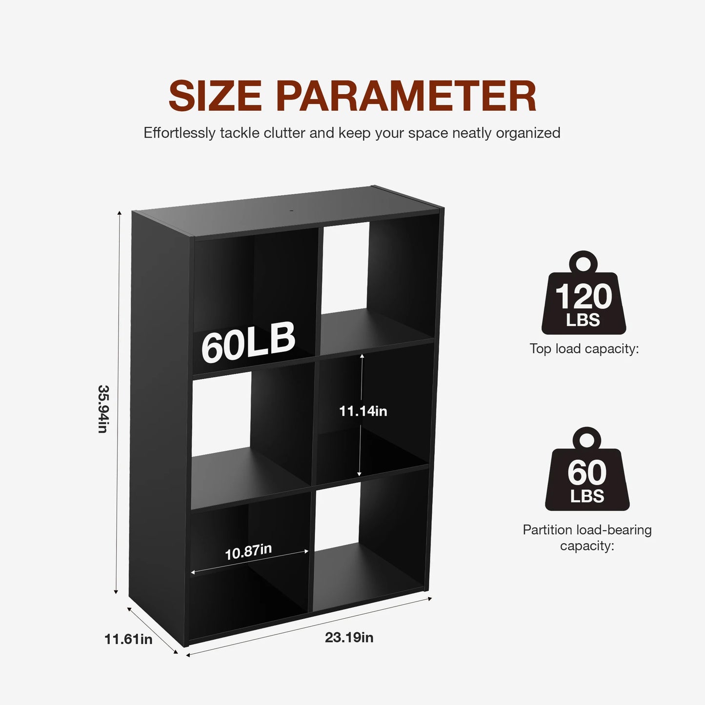 JHK Cube Storage Organizer Wood Bookcase For Living Room