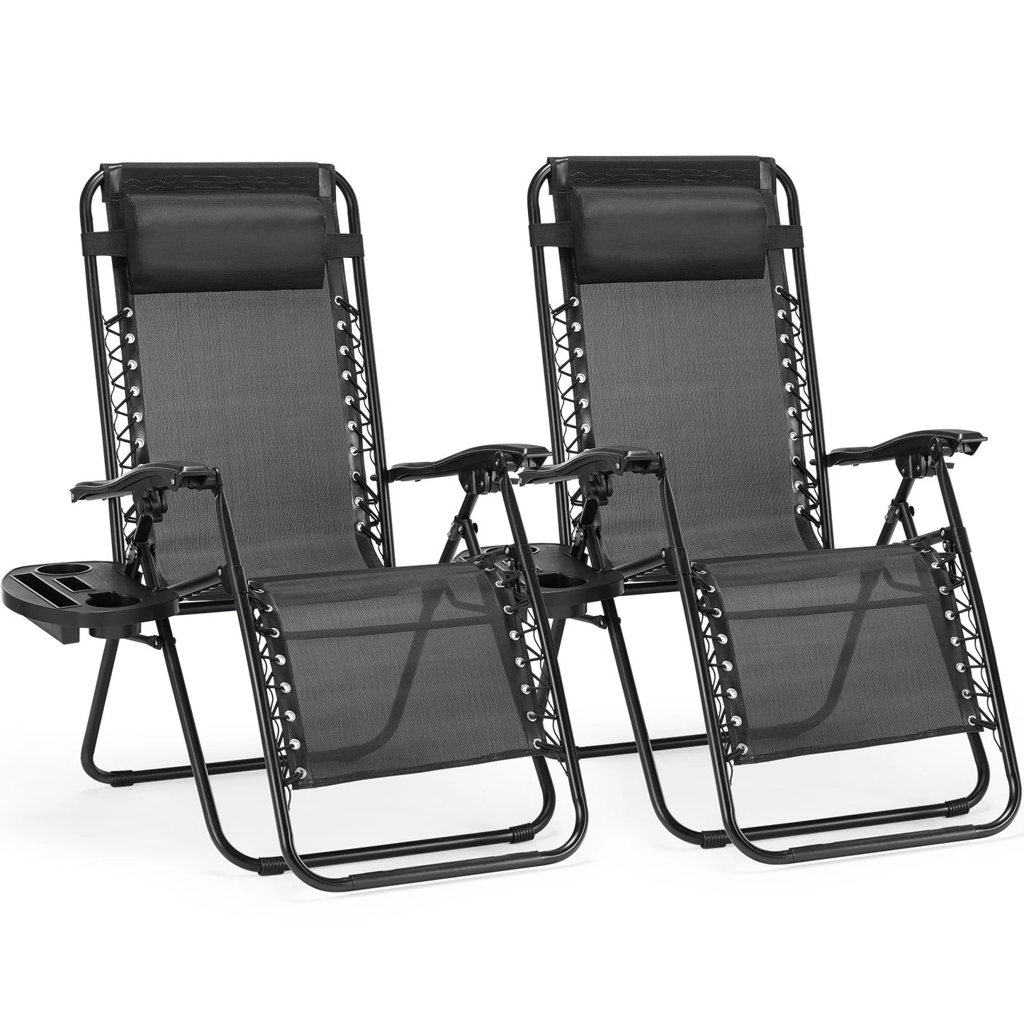 JHK Zero Gravity Set Of 2 Portable Recliners For Outdoors