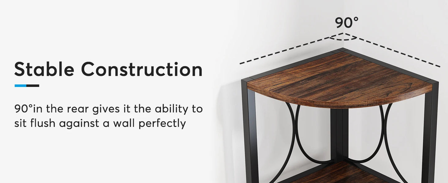 Tribesigns 6 Tier Rustic Corner Bookshelf Bookcase Storage Rack