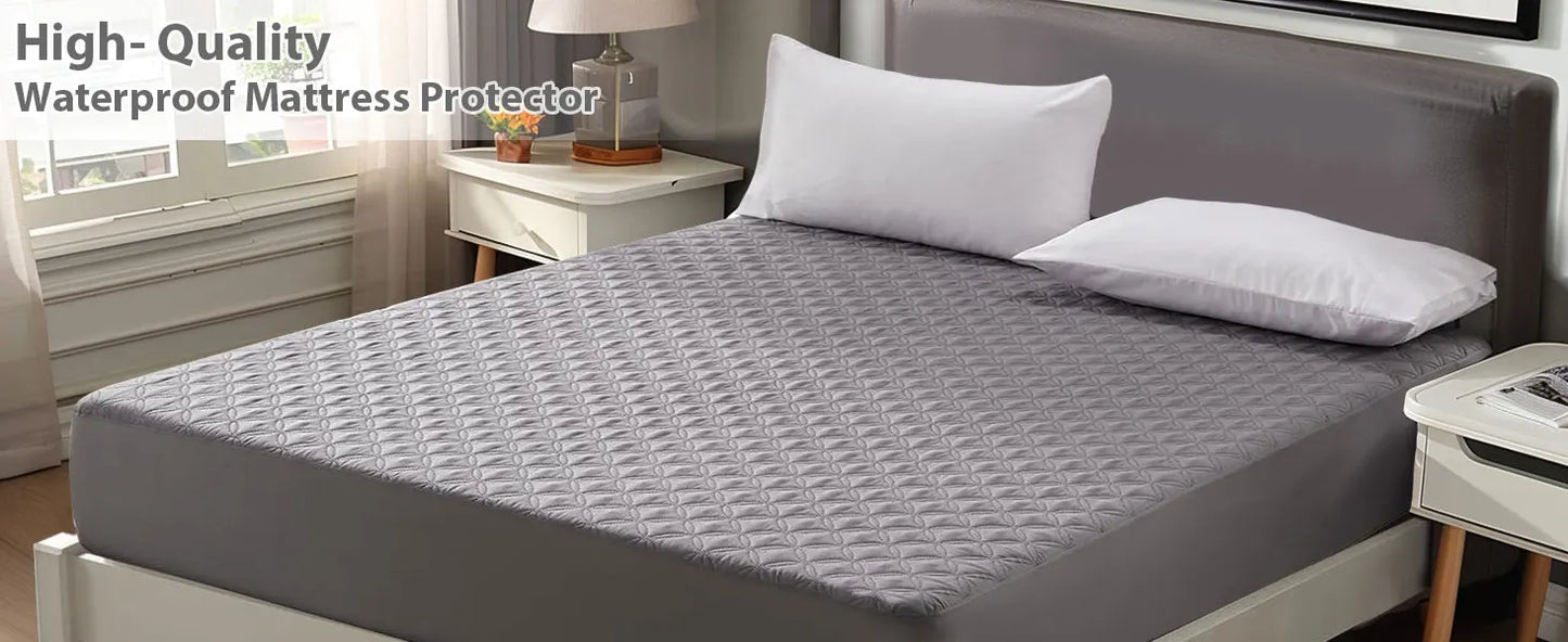 NONECN Waterproof Mattress Protector Noiseless Deep Pocket Breathable