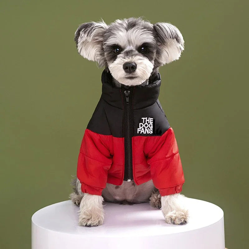 Embroidered Winter Dog Coat for Pets Cotton Warm Clothing