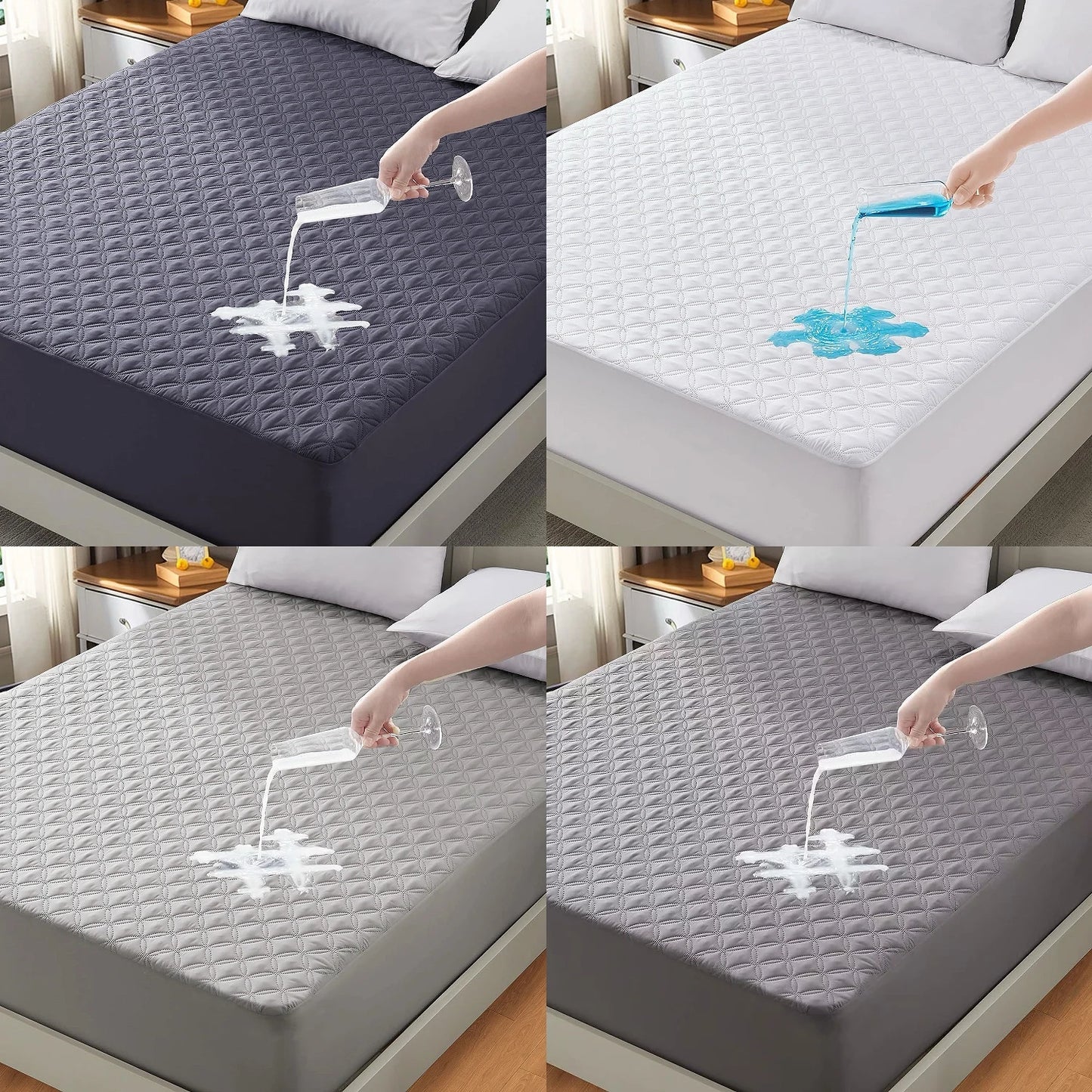 NONECN Waterproof Mattress Protector Noiseless Deep Pocket Breathable