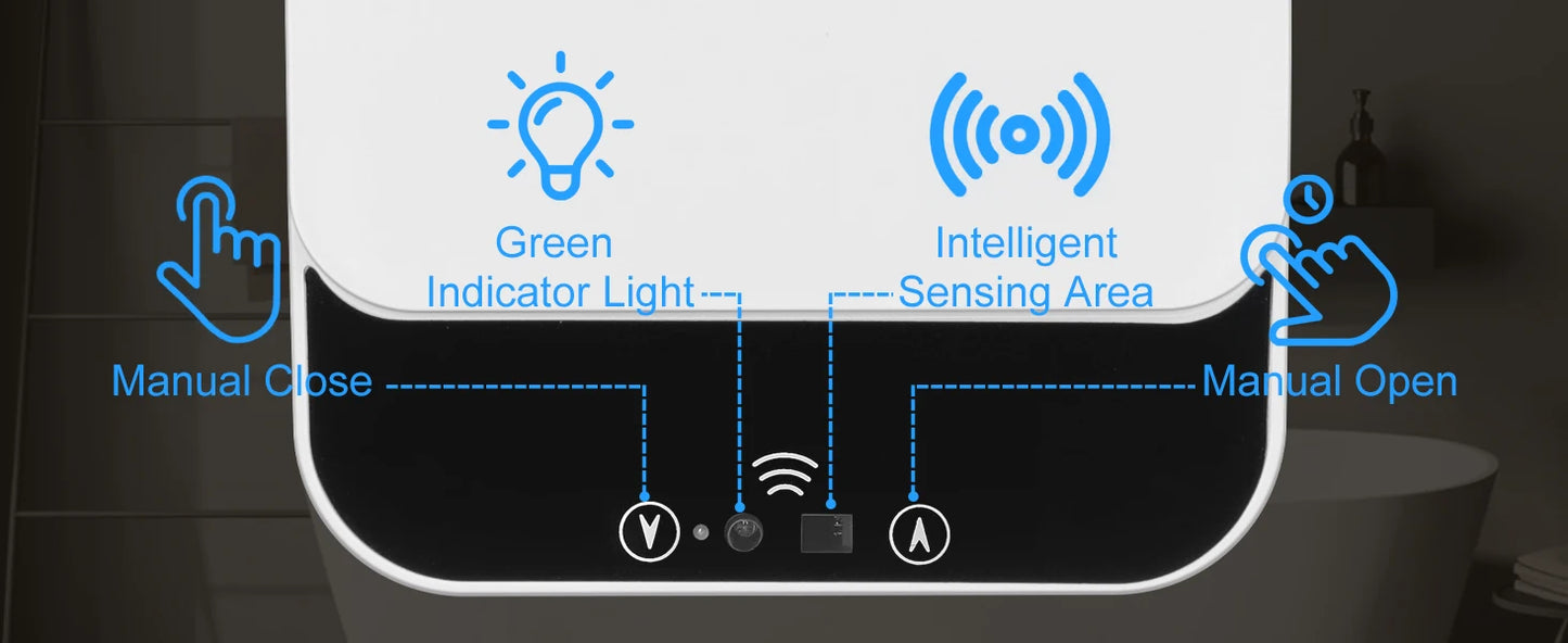 2 Pack 12L Bathroom Automatic Trash Cans Touchless Motion Sensor Slim with Lid for Bathroom Bedroom Living Room Office White